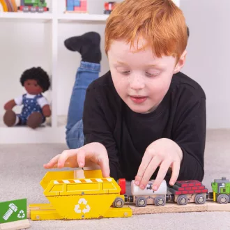 Bigjigs Rail - Újrahasznosító konténer - JátékManufaktúra