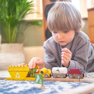 Bigjigs Rail - Újrahasznosító konténer - JátékManufaktúra