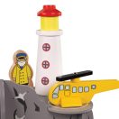 Bigjigs Rail - Alagút világítótoronnyal és heliporttal - JátékManufaktúra