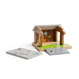 Bigjigs Rail - Pajtás épület a síneken - JátékManufaktúra