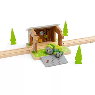 Bigjigs Rail - Pajtás épület a síneken - JátékManufaktúra