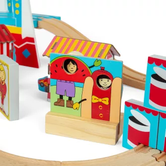 Bigjigs Rail - Vidámparki fa vonatpálya 54 db - JátékManufaktúra