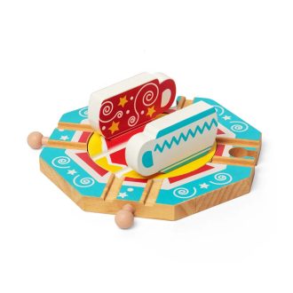 Bigjigs Rail - Fordítókorong tealev mintával - JátékManufaktúra