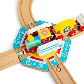 Bigjigs Rail - Fordítókorong tealev mintával - JátékManufaktúra