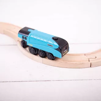 Bigjigs Rail - Elektromos mozdony Mallard, kék - JátékManufaktúra