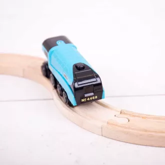 Bigjigs Rail - Elektromos mozdony Mallard, kék - JátékManufaktúra