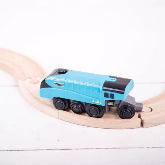 Bigjigs Rail - Elektromos mozdony Mallard, kék - JátékManufaktúra