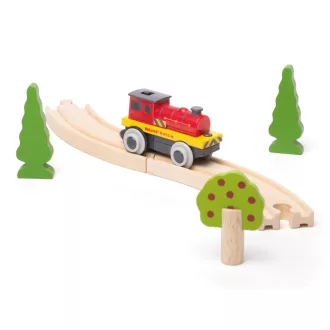 Bigjigs Rail - Elektromos mozdony Piros erőmű - JátékManufaktúra