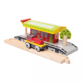 Bigjigs Rail - Elektromos mozdony Piros erőmű - JátékManufaktúra