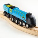 Bigjigs Rail - Fa mozdony replika Mallard + 3 sín - JátékManufaktúra