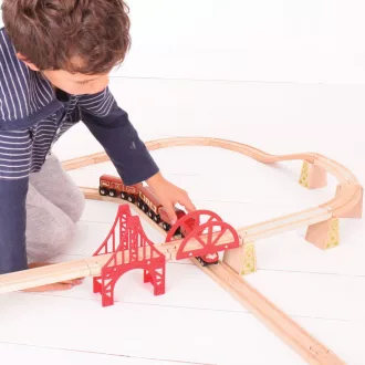Bigjigs Rail - Mozdony replika Duchess of Hamilton + 3 sín - JátékManufaktúra