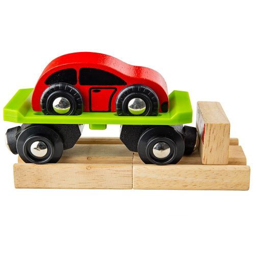 Bigjigs Rail VagÃ³n s autom + 2 koÄ¾aje