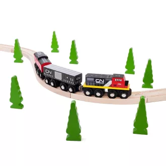 Bigjigs Rail - CN tehervonat + sínek - JátékManufaktúra