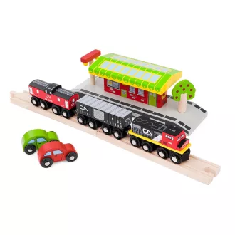Bigjigs Rail - CN tehervonat + sínek - JátékManufaktúra