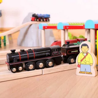 Bigjigs Rail - Fa mozdony replika Black 5 - JátékManufaktúra