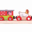 Bigjigs Rail - Farm vonat + 3 sín - JátékManufaktúra