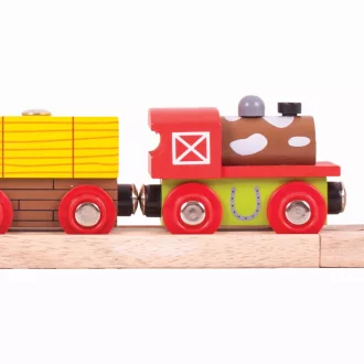 Bigjigs Rail - Farm vonat + 3 sín - JátékManufaktúra