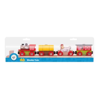 Bigjigs Rail - Farm vonat + 3 sín - JátékManufaktúra