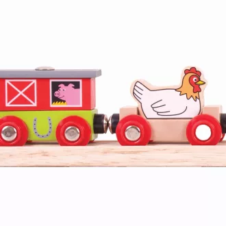 Bigjigs Rail - Farm vonat + 3 sín - JátékManufaktúra