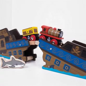 Bigjigs Rail - Kalózvonat + 3 sín - JátékManufaktúra