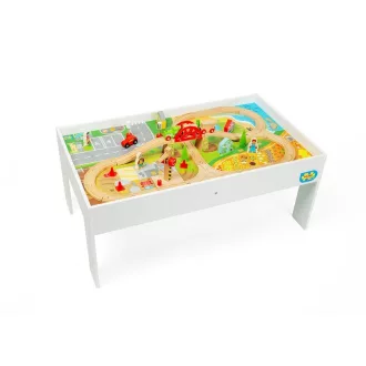 Bigjigs Rail - Fa vonatpálya asztallal - JátékManufaktúra