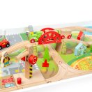 Bigjigs Rail - Fa vonatpálya asztallal - JátékManufaktúra