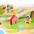 Bigjigs Rail - Fa vonatpálya asztallal - JátékManufaktúra