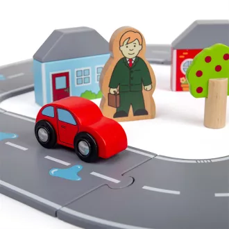 Bigjigs Rail - Nyolcas fa autópálya - JátékManufaktúra