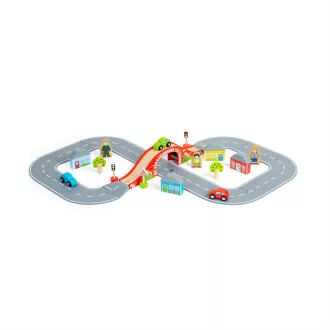 Bigjigs Rail - Nyolcas fa autópálya - JátékManufaktúra