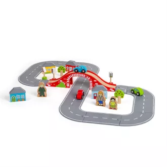 Bigjigs Rail - Nyolcas fa autópálya - JátékManufaktúra