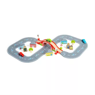 Bigjigs Rail - Nyolcas fa autópálya - JátékManufaktúra