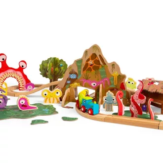 Bigjigs Rail - Szörnyek fa vonatpálya - JátékManufaktúra