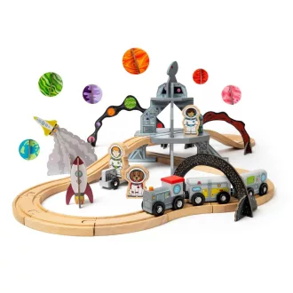 Bigjigs Rail Drevená vesmírna vláčikodráha