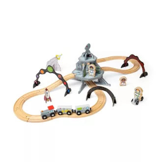 Bigjigs Rail Drevená vesmírna vláčikodráha