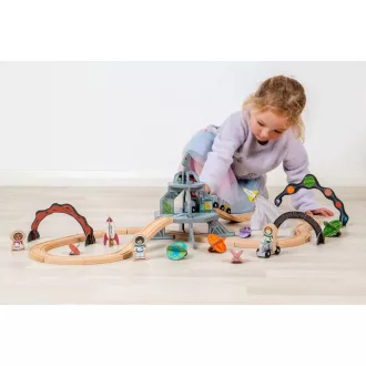 Bigjigs Rail Drevená vesmírna vláčikodráha