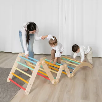 BusyKids - Nagy összecsukható mászókészlet, szivárvány - JátékManufaktúra