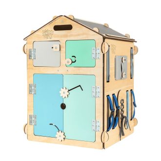 BusyKids - Activity board házikó, mentazöld - JátékManufaktúra