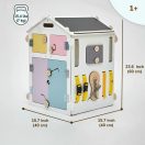BusyKids - Activity board házikó pasztell fehér - JátékManufaktúra