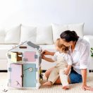 BusyKids - Activity board házikó pasztell fehér - JátékManufaktúra