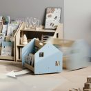 BusyKids - Kétoldalas gurulós könyvespolc, kék - JátékManufaktúra