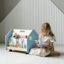 BusyKids - Kétoldalas gurulós könyvespolc, kék - JátékManufaktúra