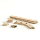 BusyKids - Fa bordásfal húzódzkodó rúddal, natúr (kezeletlen) - JátékManufaktúra