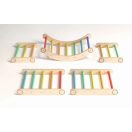 BusyKids - Fa bordásfal húzódzkodóval szivárvány - JátékManufaktúra