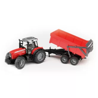 Bruder - Massey Ferguson traktor billenős pótkocsival, piros - JátékManufaktúra