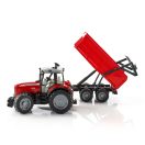 Bruder - Massey Ferguson traktor billenős pótkocsival, piros - JátékManufaktúra