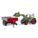 Bruder - Fendt Vario 211 traktor homlokrakodóval és billenős pótkocsival - JátékManufaktúra
