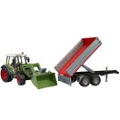 Bruder - Fendt Vario 211 traktor homlokrakodóval és billenős pótkocsival - JátékManufaktúra