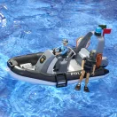 Bruder - RAM rendőrautó csónakkal és 2 figurával - JátékManufaktúra