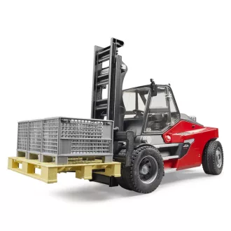 Bruder - Linde HT160D targonca raklappal és 3 ládával - JátékManufaktúra