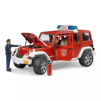 Bruder - Piros tűzoltó Jeep Wrangler figurával és kiegészítőkkel - JátékManufaktúra